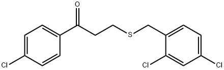 1-(4-CHLOROPHENYL)-3-[(2,4-DICHLOROBENZYL)SULFANYL]-1-PROPANONE 结构式