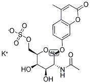 4-METHYLUMBELLIFERYL 2-ACETAMIDO-2-DEOXY-B-D-GALACTOPYRANOSIDE, 6-SULFATE, POTASSIUM SALT 结构式