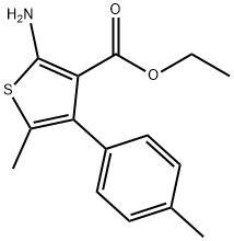 2-氨基-5-甲基-4-(4-甲基苯基)噻吩-3-羧酸乙酯 结构式