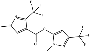 1-Methyl-3-(trifluoromethyl)-1H-pyrazol-5-yl 1-methyl-3-(trifluoromethyl)-1H-pyrazole-4-carboxylate 结构式