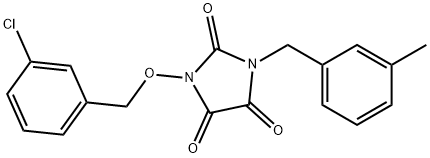 1-[(3-CHLOROBENZYL)OXY]-3-(3-METHYLBENZYL)-1H-IMIDAZOLE-2,4,5(3H)-TRIONE 结构式