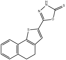 5-(4,5-DIHYDRONAPHTHO[1,2-B]THIOPHEN-2-YL)-1,3,4-OXADIAZOL-2-YLHYDROSULFIDE 结构式