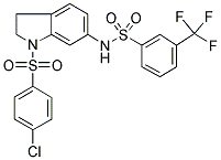 N-[[1-(4-CHLOROPHENYL)SULPHONYL]-2,3-DIHYDRO-(1H)-INDOL-6-YL]-3-(TRIFLUOROMETHYL)BENZENESULPHONAMIDE 结构式