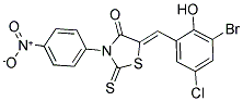 (5Z)-5-(3-BROMO-5-CHLORO-2-HYDROXYBENZYLIDENE)-3-(4-NITROPHENYL)-2-THIOXO-1,3-THIAZOLIDIN-4-ONE 结构式