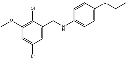 4-BROMO-2-[(4-ETHOXYANILINO)METHYL]-6-METHOXYBENZENOL 结构式