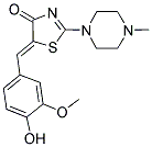 (5Z)-5-(4-HYDROXY-3-METHOXYBENZYLIDENE)-2-(4-METHYLPIPERAZIN-1-YL)-1,3-THIAZOL-4(5H)-ONE 结构式