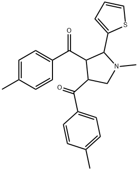 [1-METHYL-4-(4-METHYLBENZOYL)-5-(2-THIENYL)TETRAHYDRO-1H-PYRROL-3-YL](4-METHYLPHENYL)METHANONE 结构式