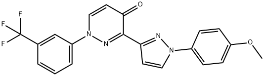 3-[1-(4-METHOXYPHENYL)-1H-PYRAZOL-3-YL]-1-[3-(TRIFLUOROMETHYL)PHENYL]-4(1H)-PYRIDAZINONE 结构式