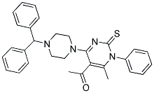 1-(4-(4-BENZHYDRYLPIPERAZIN-1-YL)-6-METHYL-1-PHENYL-2-THIOXO-1,2-DIHYDROPYRIMIDIN-5-YL)ETHANONE 结构式