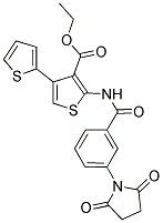 ETHYL 5'-{[3-(2,5-DIOXOPYRROLIDIN-1-YL)BENZOYL]AMINO}-2,3'-BITHIOPHENE-4'-CARBOXYLATE 结构式