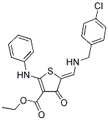 ETHYL (5Z)-2-ANILINO-5-{[(4-CHLOROBENZYL)AMINO]METHYLENE}-4-OXO-4,5-DIHYDROTHIOPHENE-3-CARBOXYLATE 结构式