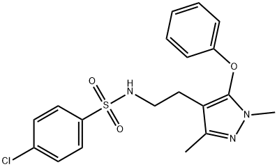 4-CHLORO-N-[2-(1,3-DIMETHYL-5-PHENOXY-1H-PYRAZOL-4-YL)ETHYL]BENZENESULFONAMIDE 结构式