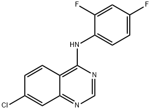 7-Chloro-N-(2,4-difluorophenyl)-4-quinazolinamine 结构式