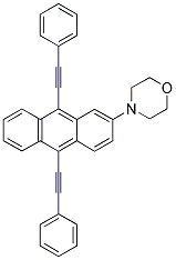 9,10-BIS(PHENYLETHYNYL)-2-N-MORPHOLINOANTHRACENE 结构式