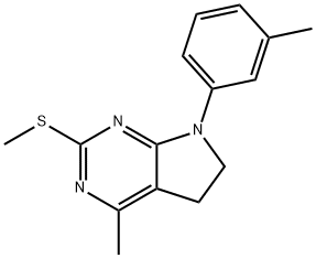 4-METHYL-7-(3-METHYLPHENYL)-2-(METHYLSULFANYL)-6,7-DIHYDRO-5H-PYRROLO[2,3-D]PYRIMIDINE 结构式