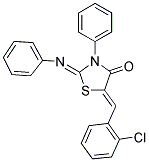 (2Z,5Z)-5-(2-CHLOROBENZYLIDENE)-3-PHENYL-2-(PHENYLIMINO)-1,3-THIAZOLIDIN-4-ONE 结构式