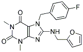 7-(4-FLUOROBENZYL)-8-[(2-FURYLMETHYL)AMINO]-1,3-DIMETHYL-3,7-DIHYDRO-1H-PURINE-2,6-DIONE 结构式