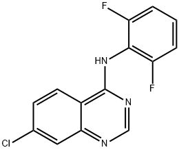 7-CHLORO-N-(2,6-DIFLUOROPHENYL)-4-QUINAZOLINAMINE 结构式