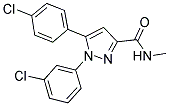 1-(3-CHLOROPHENYL)-5-(4-CHLOROPHENYL)-N-METHYL-1H-PYRAZOLE-3-CARBOXAMIDE 结构式