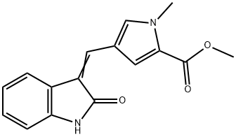 METHYL 1-METHYL-4-[(2-OXO-1,2-DIHYDRO-3H-INDOL-3-YLIDEN)METHYL]-1H-PYRROLE-2-CARBOXYLATE 结构式