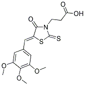 3-[4-OXO-2-THIOXO-5-(3,4,5-TRIMETHOXY-BENZYLIDENE)-THIAZOLIDIN-3-YL]-PROPIONIC ACID 结构式