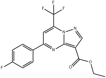 ETHYL 5-(4-FLUOROPHENYL)-7-(TRIFLUOROMETHYL)PYRAZOLO[1,5-A]PYRIMIDINE-3-CARBOXYLATE 结构式