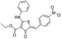 ETHYL (5Z)-2-ANILINO-5-(4-NITROBENZYLIDENE)-4-OXO-4,5-DIHYDROTHIOPHENE-3-CARBOXYLATE 结构式