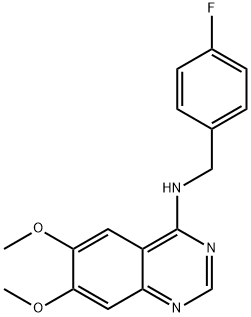 N-(4-FLUOROBENZYL)-6,7-DIMETHOXY-4-QUINAZOLINAMINE 结构式