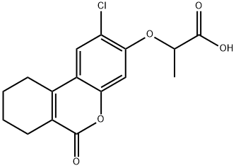 2-[(2-氯-6-氧代-7,8,9,10-四氢苯并[C]苯并吡喃-3-基)氧基]丙酸 结构式