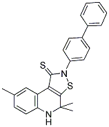 2-(BIPHENYL-4-YL)-4,4,8-TRIMETHYL-4,5-DIHYDROISOTHIAZOLO[5,4-C]QUINOLINE-1(2H)-THIONE 结构式