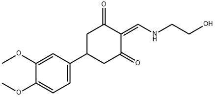 5-(3,4-DIMETHOXYPHENYL)-2-([(2-HYDROXYETHYL)AMINO]METHYLENE)-1,3-CYCLOHEXANEDIONE 结构式