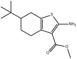 2-氨基-6-叔丁基-4,5,6,7-四氢苯并噻吩-3-羧酸甲酯 结构式