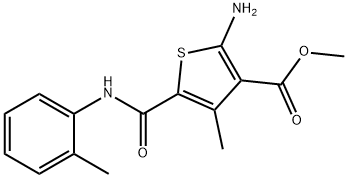 2-氨基-4-甲基-5-[(2-甲基苯基)氨基甲酰]噻吩-3-羧酸甲酯 结构式