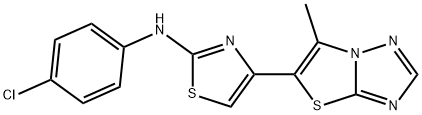 N-(4-CHLOROPHENYL)-4-(6-METHYL[1,3]THIAZOLO[3,2-B][1,2,4]TRIAZOL-5-YL)-1,3-THIAZOL-2-AMINE 结构式