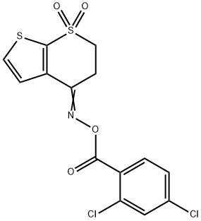 4-([(2,4-DICHLOROBENZOYL)OXY]IMINO)-3,4-DIHYDRO-1LAMBDA6-THIENO[2,3-B]THIOPYRAN-1,1(2H)-DIONE 结构式