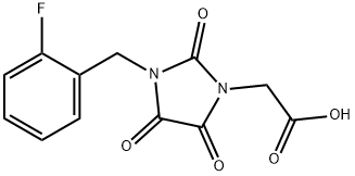 2-[3-(2-FLUOROBENZYL)-2,4,5-TRIOXO-1-IMIDAZOLIDINYL]ACETIC ACID 结构式