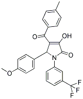 3-HYDROXY-5-(4-METHOXYPHENYL)-4-(4-METHYLBENZOYL)-1-(3-(TRIFLUOROMETHYL)PHENYL)-1H-PYRROL-2(5H)-ONE 结构式