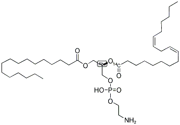 L-3-PHOSPHATIDYLETHANOLAMINE,1-PALMITOYL-2-[1-14C]LINOLEOYL 结构式