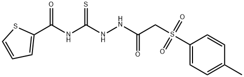 2-((4-METHYLPHENYL)SULFONYL)-N-(((2-THIENYLCARBONYLAMINO)THIOXOMETHYL)AMINO)ETHANAMIDE 结构式