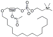 1-O-HEXADECYL-2-O-ACETYL-SN-GLYCERO-3-PC, [ACETYL-14C] 结构式