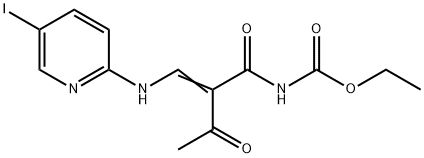 ETHYL N-(2-ACETYL-3-[(5-IODO-2-PYRIDINYL)AMINO]ACRYLOYL)CARBAMATE 结构式