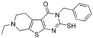 3-BENZYL-7-ETHYL-2-MERCAPTO-5,6,7,8-TETRAHYDRO-3H-9-THIA-1,3,7-TRIAZA-FLUOREN-4-ONE 结构式