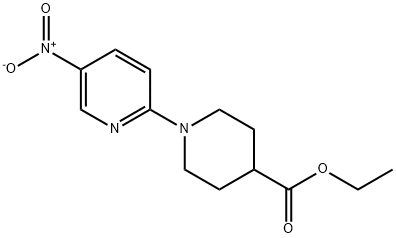 1-(5-硝基吡啶-2-基)哌啶-4-羧酸乙酯 结构式