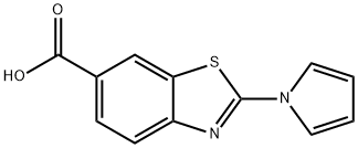 2-(1-吡咯基)-1,3-苯并噻唑-6-羧酸 结构式