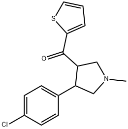 [4-(4-CHLOROPHENYL)-1-METHYLTETRAHYDRO-1H-PYRROL-3-YL](2-THIENYL)METHANONE 结构式