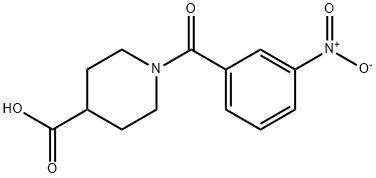 1-(3-硝基苯基)羰基哌啶-4-羧酸 结构式