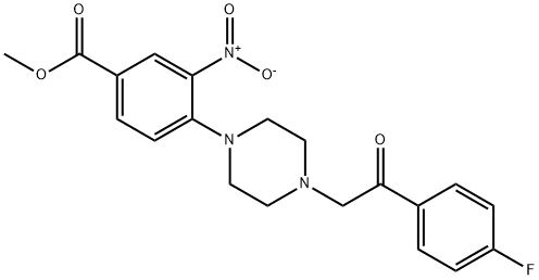 Methyl 4-(4-[2-(4-fluorophenyl)-2-oxoethyl]piperazino)-3-nitrobenzenecarboxylate 结构式