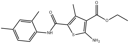 2-氨基-5-[(2,4-二甲基苯基)氨基甲酰]-4-甲基-噻吩-3-羧酸乙酯 结构式