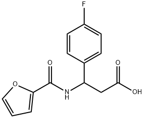 3-(4-FLUORO-PHENYL)-3-[(FURAN-2-CARBONYL)-AMINO]-PROPIONIC ACID 结构式