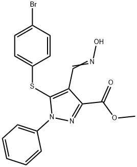 METHYL 5-[(4-BROMOPHENYL)SULFANYL]-4-[(HYDROXYIMINO)METHYL]-1-PHENYL-1H-PYRAZOLE-3-CARBOXYLATE 结构式